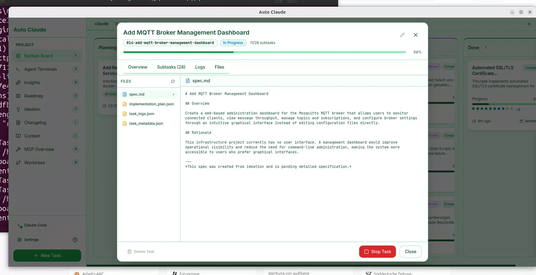 Specs für die Anforderung der Anwendung